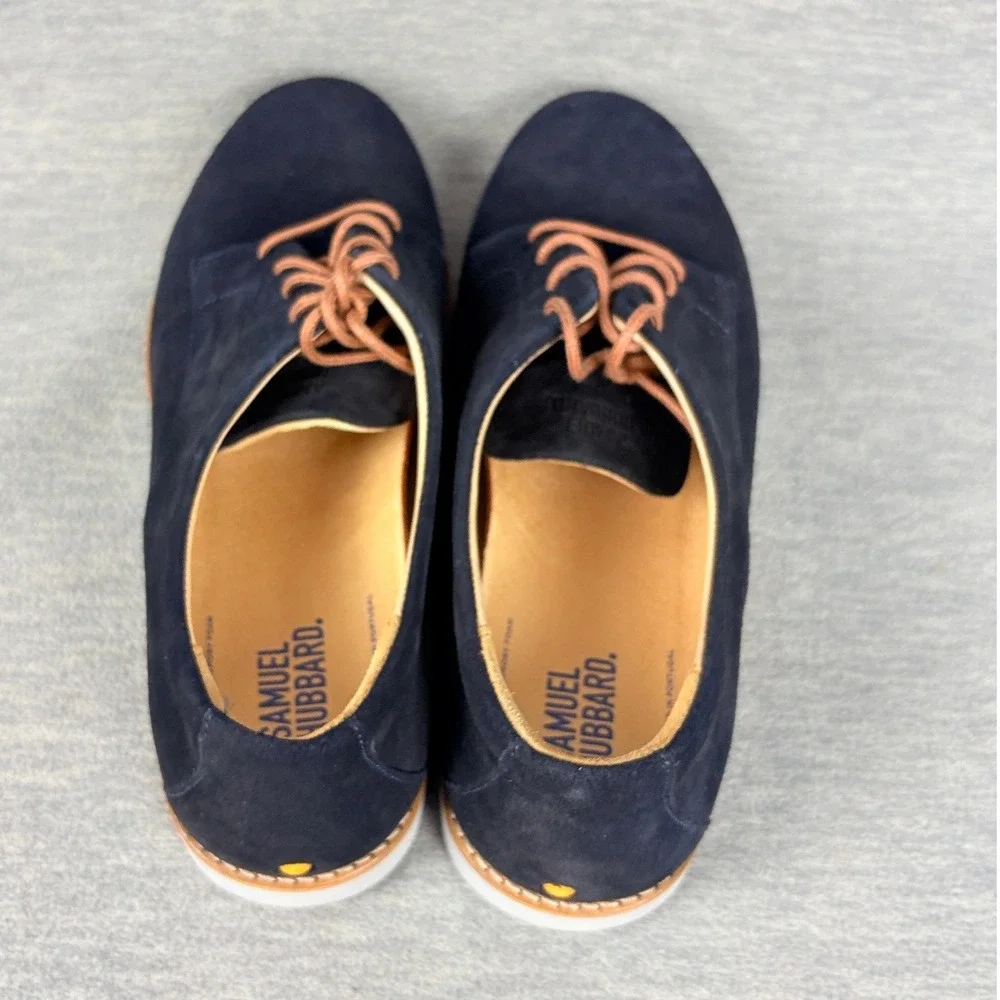 Samuel Hubbard Hubbard Free Derby Shoes Mens 8.5 W Navy Suede Oxford Comfort